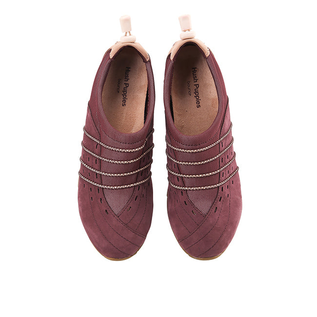 Hush Puppies Sepatu Wanita Slip On Energize In Merlot Red Nubuck