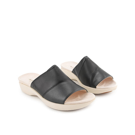 Hush Puppies Sandal Wanita Dorri Slide In Bold Black Leather
