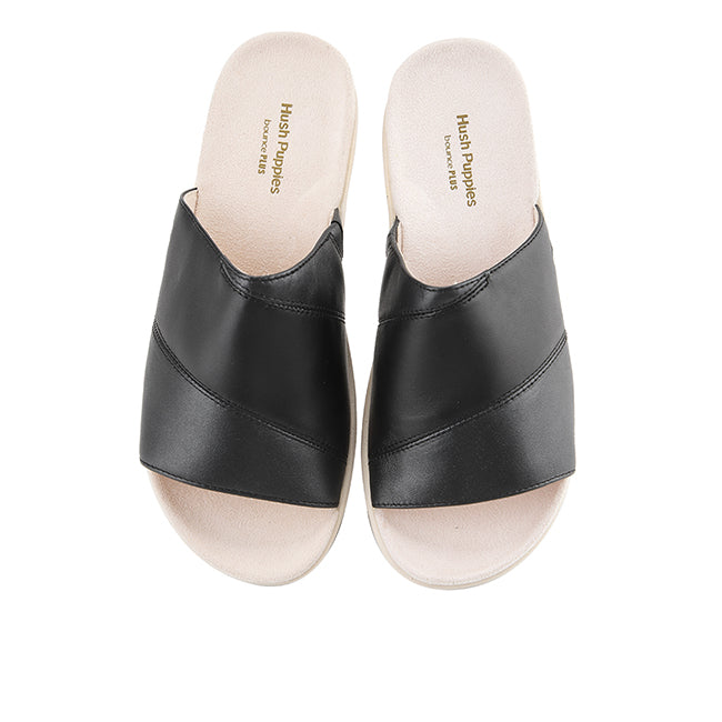 Hush Puppies Sandal Wanita Dorri Slide In Bold Black Leather