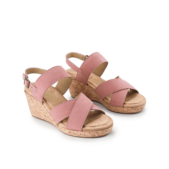 Hush Puppies Sandal Wanita Wedges Willow X Band In Cool Pink Nubuck