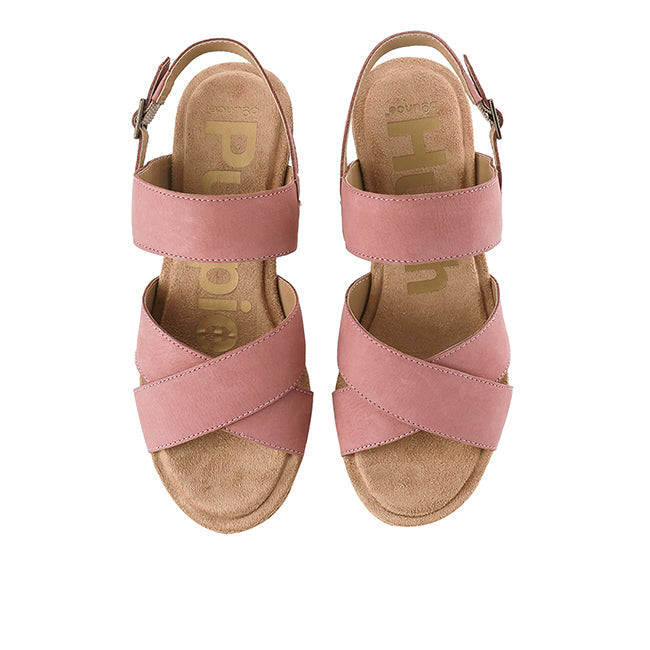 Hush Puppies Sandal Wanita Wedges Willow X Band In Cool Pink Nubuck