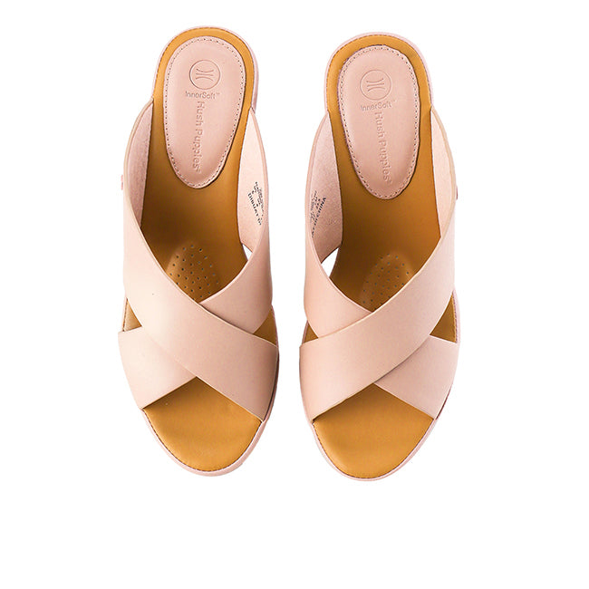 Hush Puppies Shoes Wanita Wedges Gretna Cross In Nude Pink