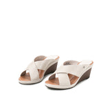 Hush Puppies Shoes Wanita Wedges Gretna Cross In Off White