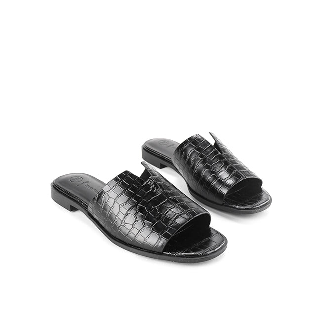Hush Puppies Sandal Flats Wanita Salsa Coco In Black