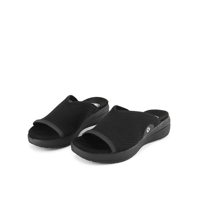Hush Puppies Sandal Wanita Breathe Knit Slide In Black