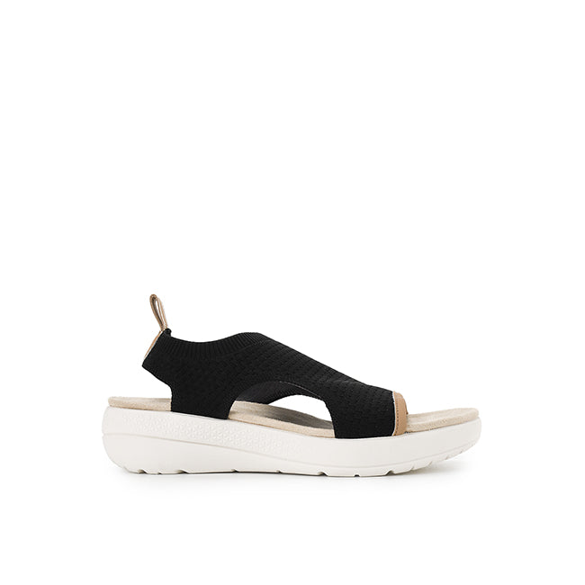 Hush Puppies Wanita Sling Back Breathe Knit Sandal In Black
