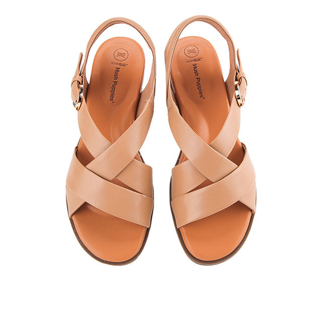 Hush Puppies Sandal Wanita Straps Jolly Ankle Strap In Brown