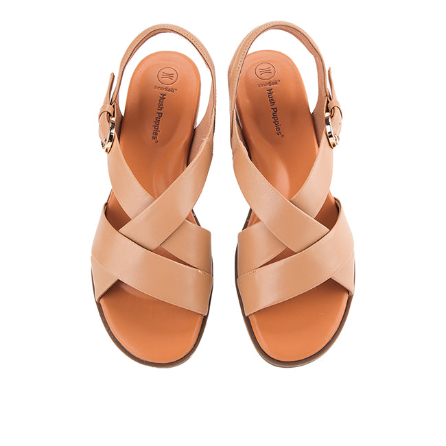 Hush Puppies Sandal Wanita Straps Jolly Ankle Strap In Brown