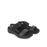 Hush Puppies Women Strap Breathe Gore Sandal In Bold Black Leather