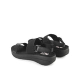 Hush Puppies Women Strap Breathe Gore Sandal In Bold Black Leather