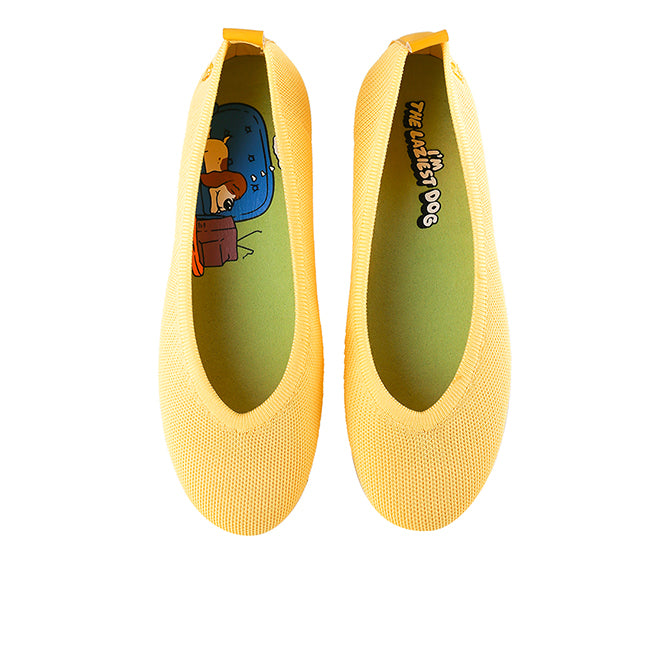 Hush Puppies Sepatu Flats Wanita Abigail Lazy In Yellow