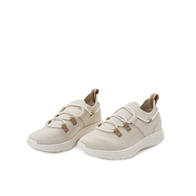 Hush Puppies Sepatu Wanita Lace Up Elevate Knit Lace In Vanilla Cream Knit