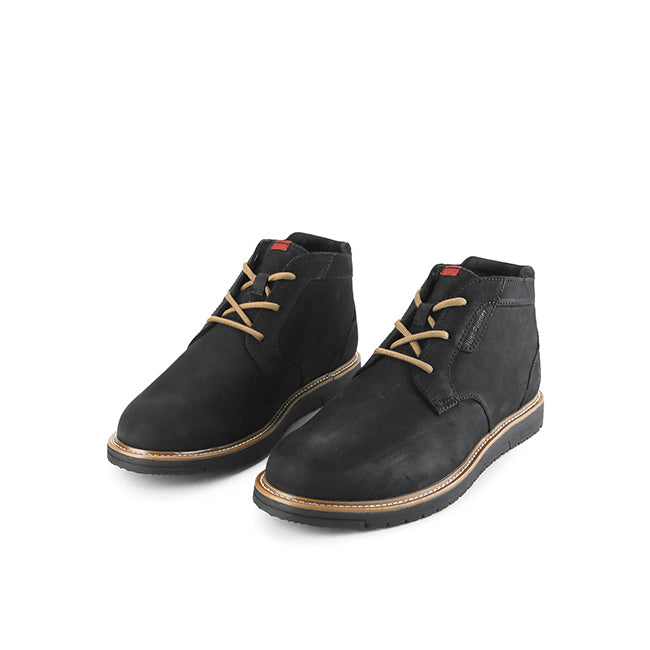 Hush Puppies Sepatu Pria Boots Jenson Chukka In Bold Black Nubuck