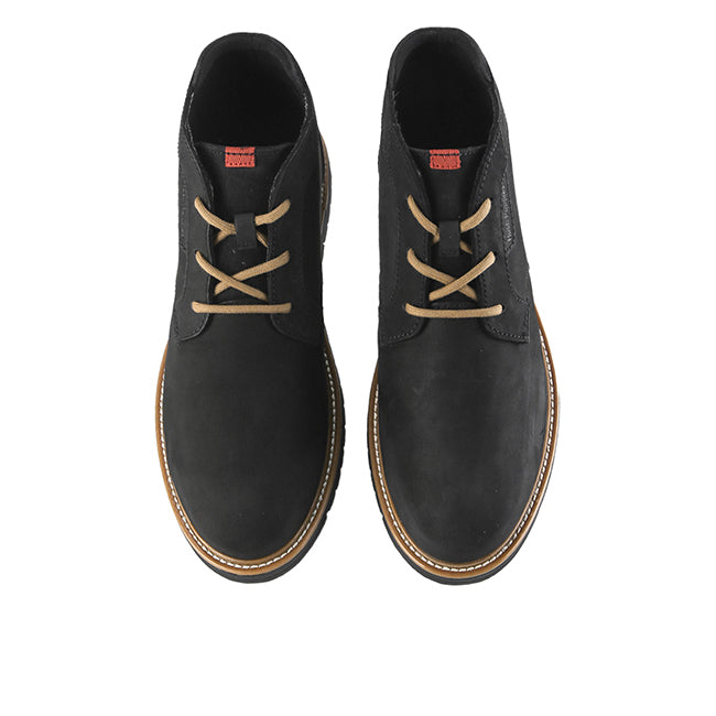 Hush Puppies Sepatu Pria Boots Jenson Chukka In Bold Black Nubuck