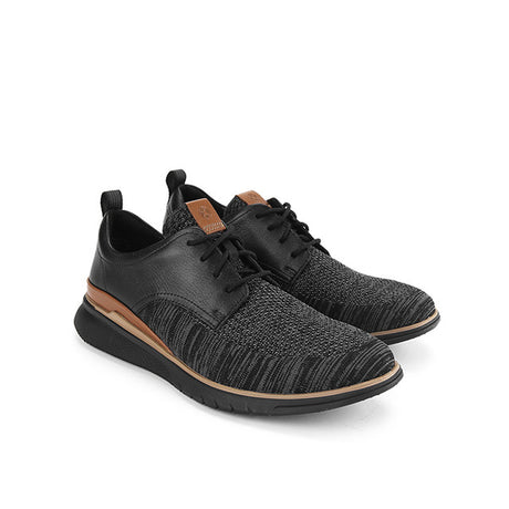 Hush Puppies Sepatu Pria Lace Up Advance Hybrid Lace In Bold Black Leather