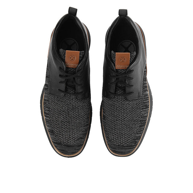 Hush Puppies Sepatu Pria Lace Up Advance Hybrid Lace In Bold Black Leather