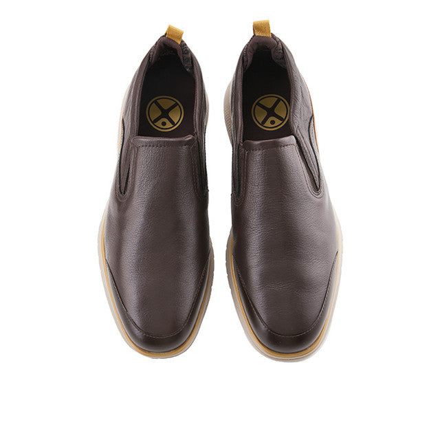 Hush Puppies Sepatu Pria Slip On Advance Wthr Slipon In Dark Brown Leather