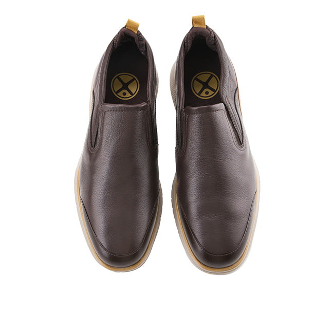 Hush Puppies Sepatu Pria Slip On Advance Wthr Slipon In Dark Brown Leather