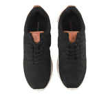Seventy8 Lthr Runner In Bold Black Nubuck