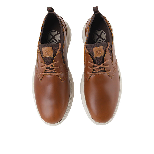 Hush Puppies Men Shoes Excel Lace Up In Cognac Leather