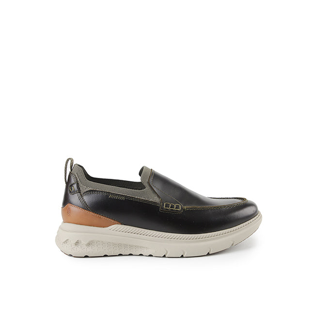 Hush Puppies Men Shoes Excel Loafer In Dark Olive Leather