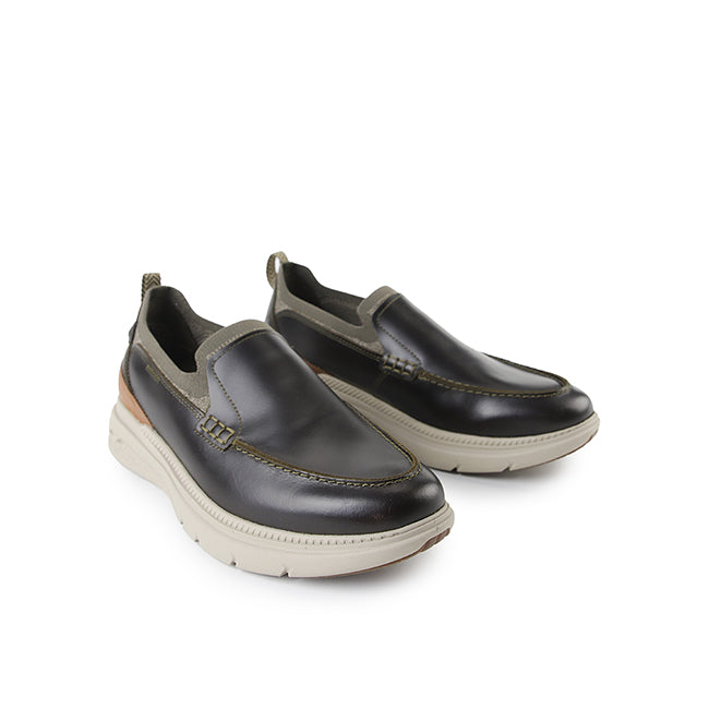 Hush Puppies Men Shoes Excel Loafer In Dark Olive Leather