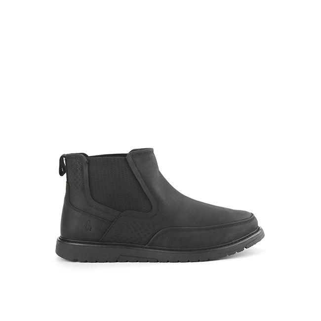 Hush Puppies Men Shoes Jenson Gore Boot In Bold Black Leather