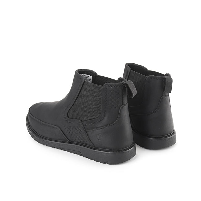 Hush Puppies Men Shoes Jenson Gore Boot In Bold Black Leather