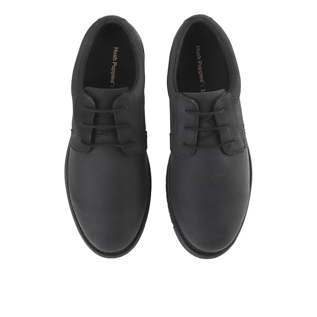 Hush Puppies Men Shoes Jenson Oxford In Bold Black Leather