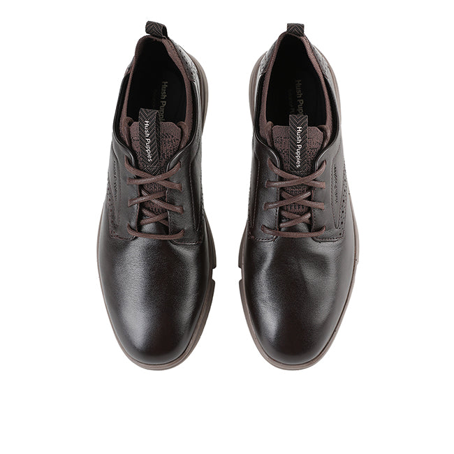 Hush Puppies Men Shoes Bennet Laceup In Dark Brown Leather