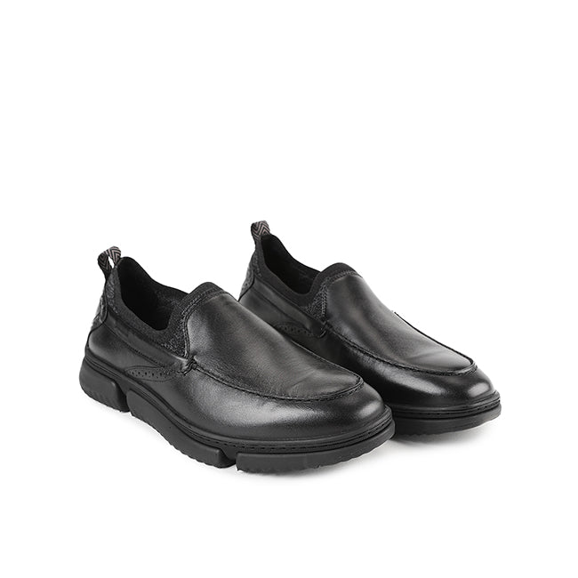 Hush Puppies Men Shoes Bennet Slipon In Bold Black Leather