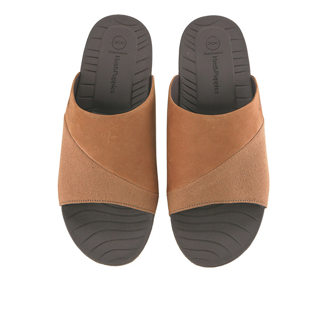 Hush Puppies Sandal Slide Pria Fraser Chad Slide In Brown