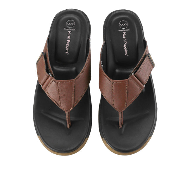 Hush Puppies Sandal Toepost Pria Trevas Dax Toepost In Brown