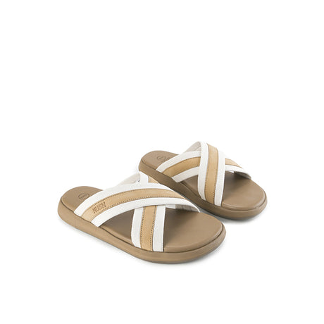 Hush Puppies Sandal Pria Slide Hunter Cave Cross In Beige