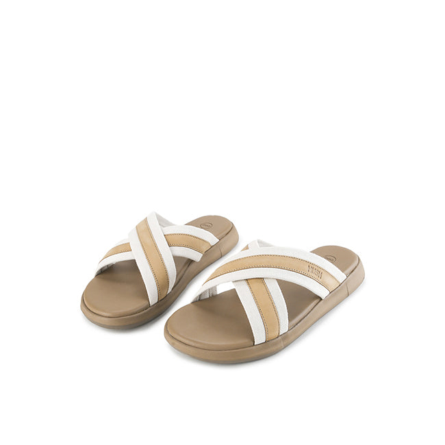 Hush Puppies Sandal Pria Slide Hunter Cave Cross In Beige