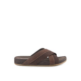 Merritt Cross Slide In Dark Brown Leather