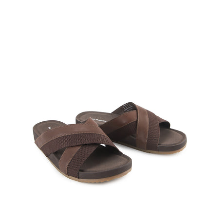 Merritt Cross Slide In Dark Brown Leather
