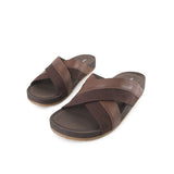 Merritt Cross Slide In Dark Brown Leather