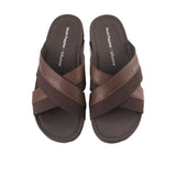 Merritt Cross Slide In Dark Brown Leather