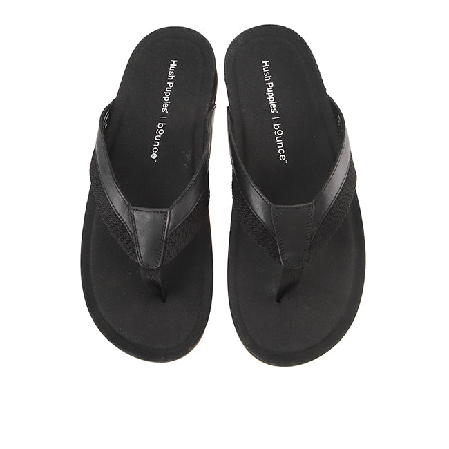 Merritt Toepost In Bold Black Leather
