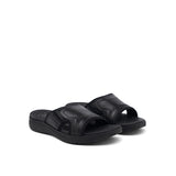 Hush Puppies Men Sandals Activate Band Slide In Bold Black Leather