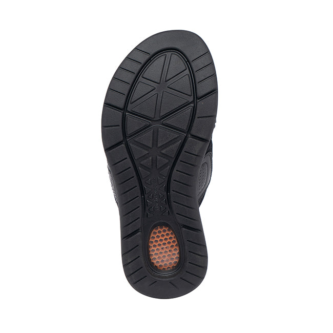 Hush Puppies Men Sandals Activate Band Slide In Bold Black Leather