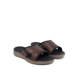 Hush Puppies Men Sandals Activate Band Slide In Dark Brown Leather