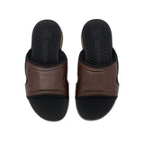 Hush Puppies Men Sandals Activate Band Slide In Dark Brown Leather