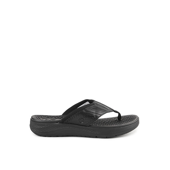 Hush Puppies Men Sandals Activate Toepost In Bold Black Leather