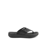 Hush Puppies Men Sandals Activate Toepost In Bold Black Leather
