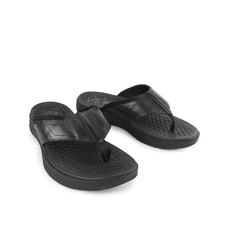 Hush Puppies Men Sandals Activate Toepost In Bold Black Leather