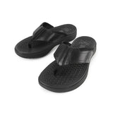 Hush Puppies Men Sandals Activate Toepost In Bold Black Leather