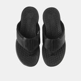Hush Puppies Men Sandals Activate Toepost In Bold Black Leather