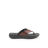 Hush Puppies Men Sandals Activate Toepost In Dark Brown Leather